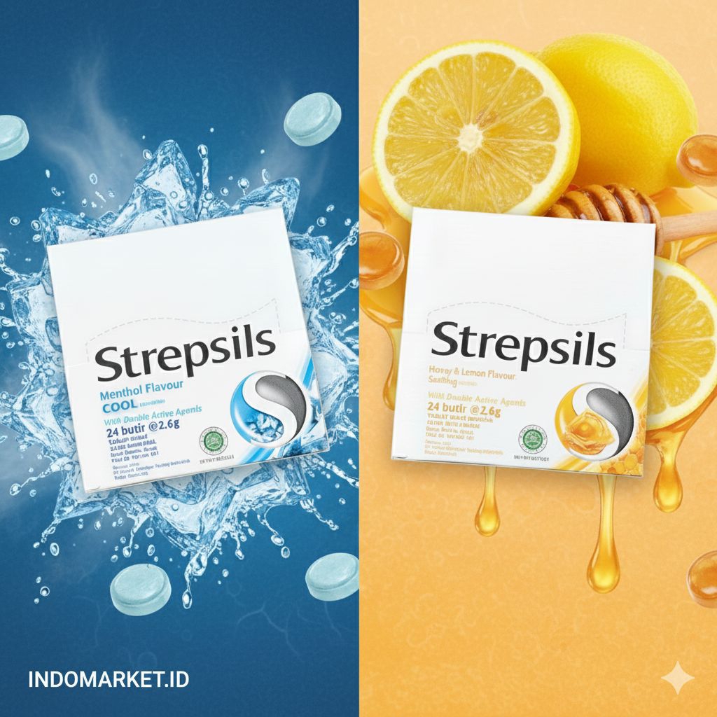 Permen strepsils box isi 24 butir / Strepsils permen herbal