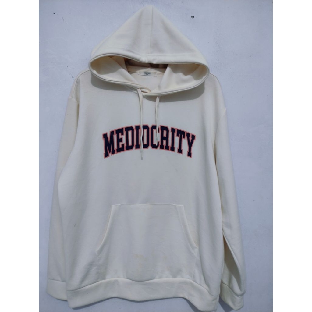 Hoodie Mediocrity Topten Cream Size XL