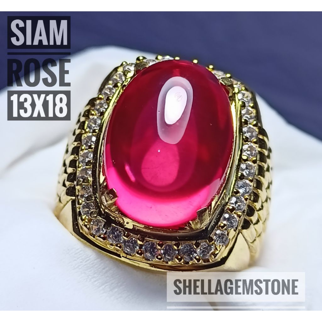 CINCIN BATU MERAH DELIMA SIAM  ROSE ASLI BANGKOK