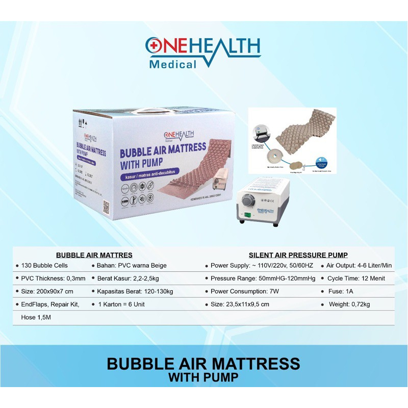 ONEHEALTH Kasur Anti Dicubitus Plus Pompa - Bubble Air Mattress With Pump Original