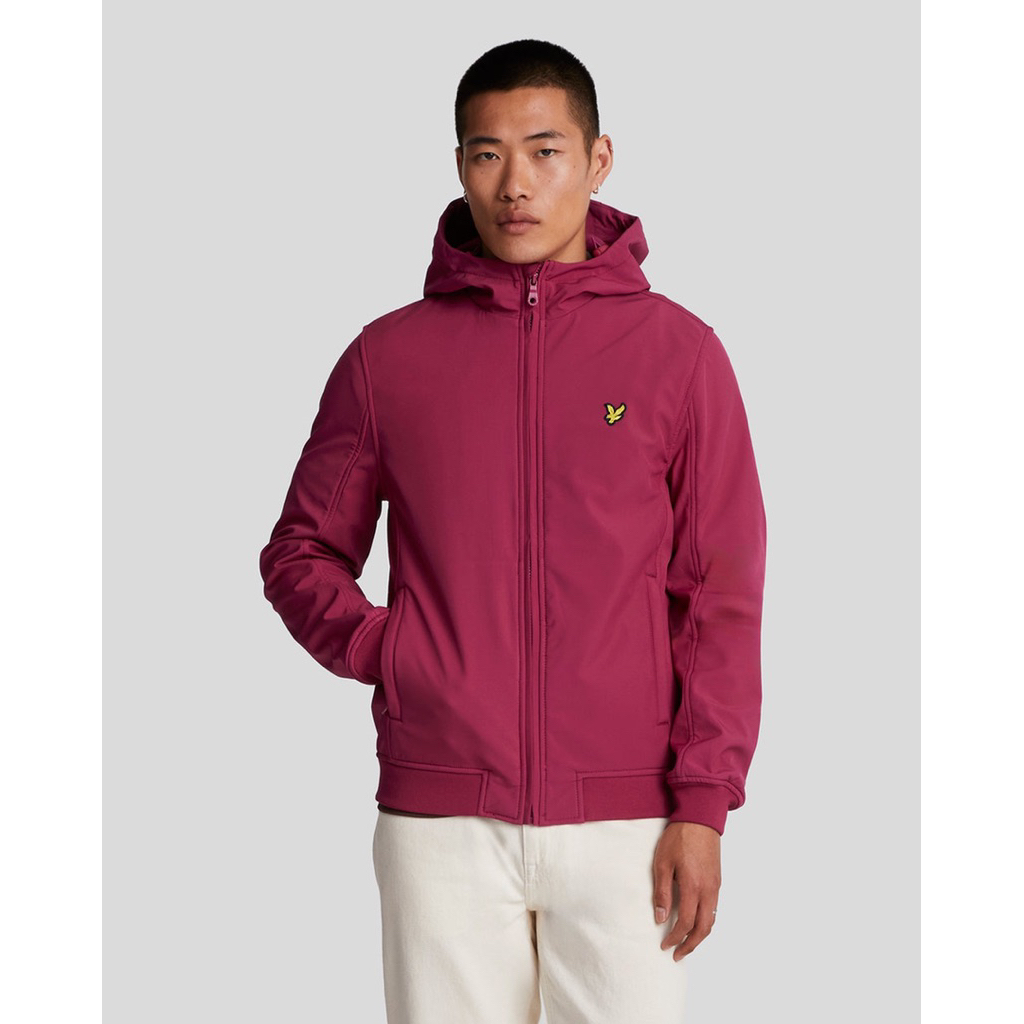 Lyle And Scott Mes Lined Softshell Hooded Jacket In Magenta