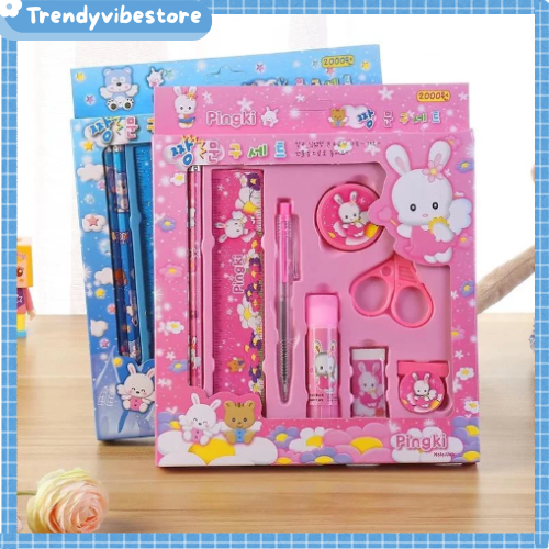 2009 Pencil Set 9 In 1 Alat Tulis Sekolah Anak Lengkap