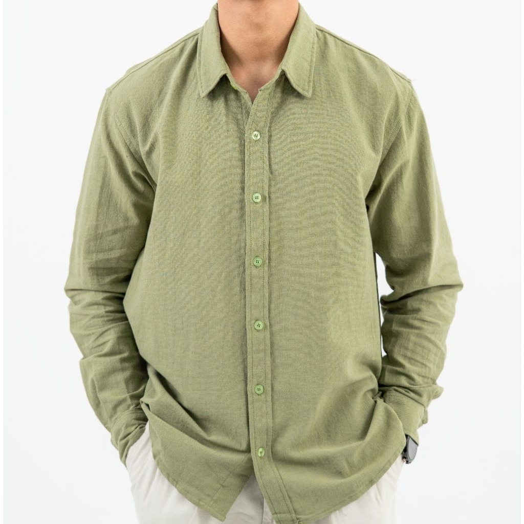 Kemeja Pria Lengan Panjang Linen