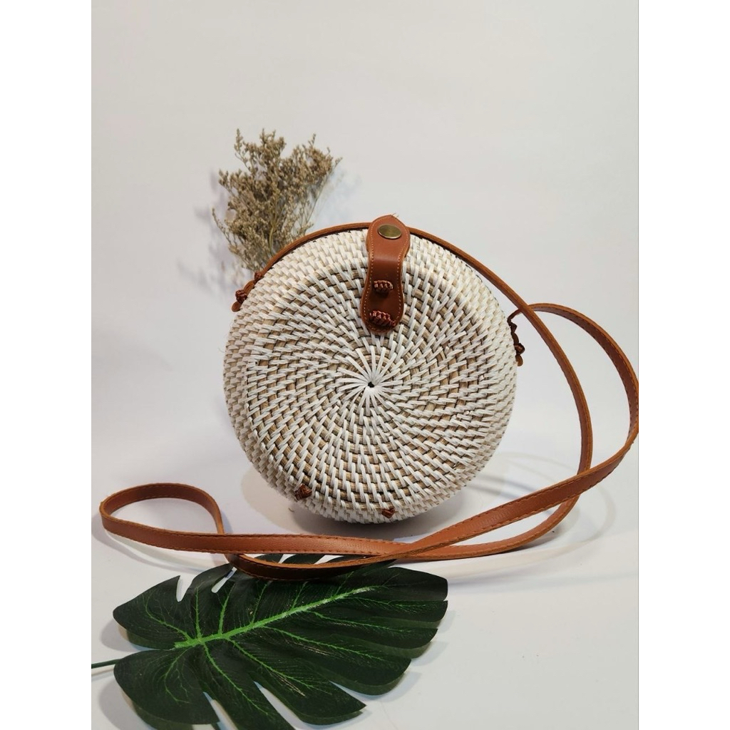 TERBARU TERLARIS TAS BULAT ROTAN BALI /TAS SLEMPANG /TAS ATE /TAS BULAT