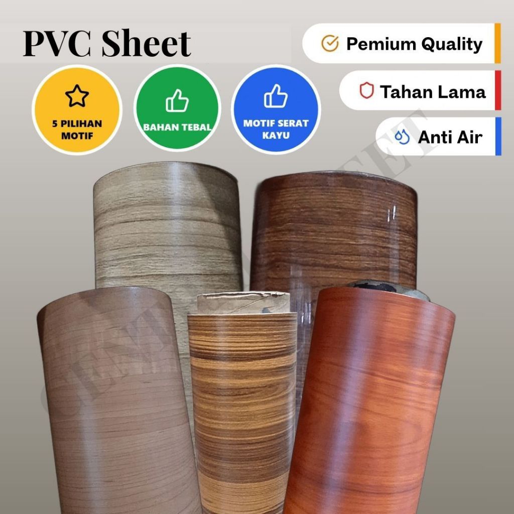 Decosheet dekosit tacosheet PVC Sheet Corak Kayu Tebal pelapis lemari, meja, kitchen set TACO HPL