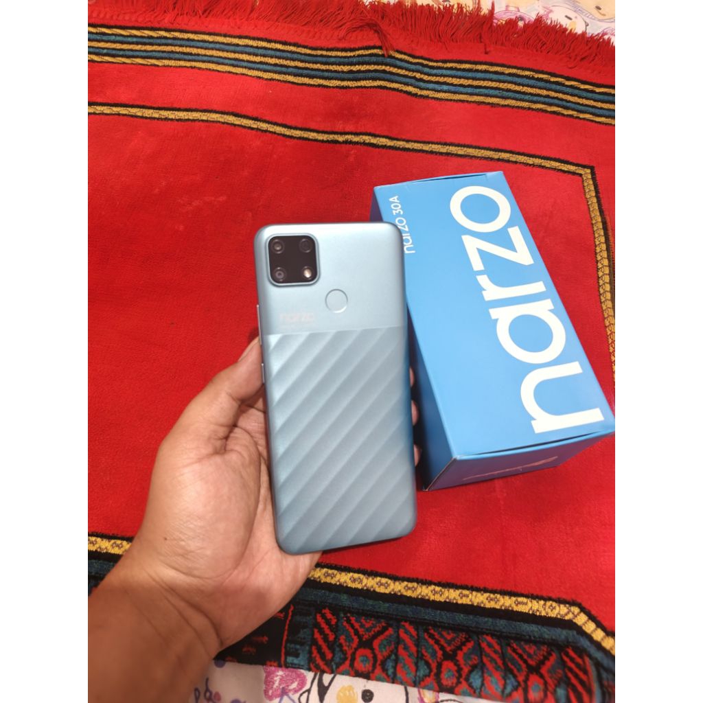 realme narzo 30a helio G85 fulset gahar 4G allsim aman ram 4gb 64gb garansi resmi hp bekas garansi r