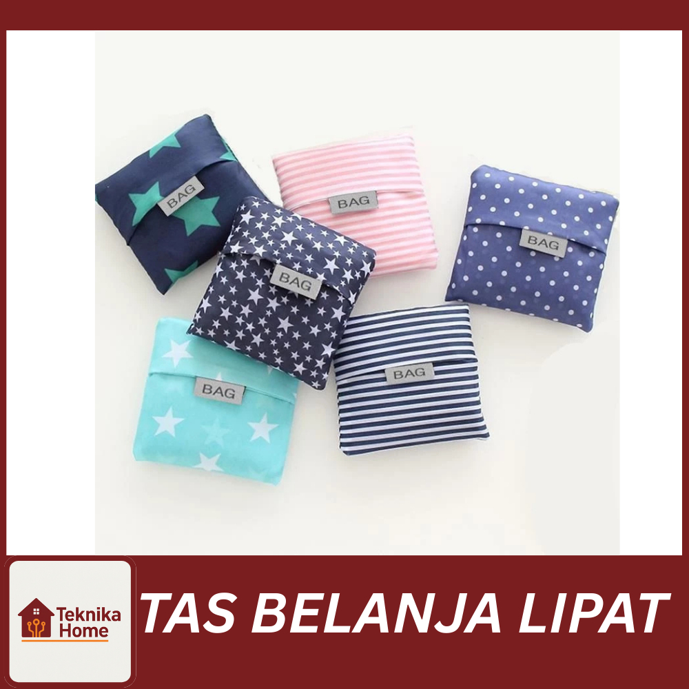 Tas Belanja Lipat Ramah Lingkungan Nylon foldable reusable shopping bag / TOTE BAG / Tas Lipat