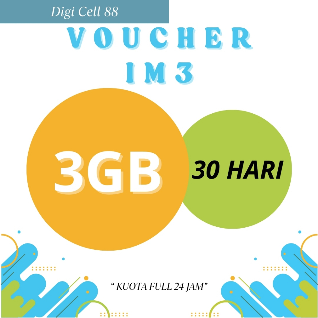 Voucher Kuota Indosat 3GB 30 Hari Full 24 JAM - Harga Grosir - Paket Data IM3 Murah