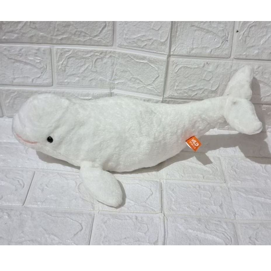 boneka ikan paus lumba dugong original brand wild republic putih butuh mandi boneka hewan binatang l