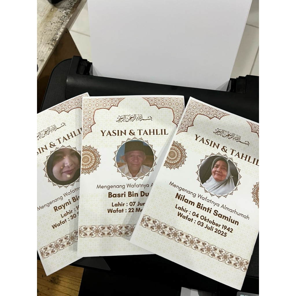 Yasiin dan Tahlil Custom Foto dan Nama