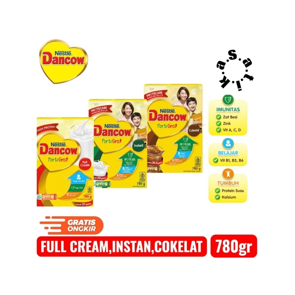 DANCOW Fortigro 780gr Fullcream Instan Cokelat