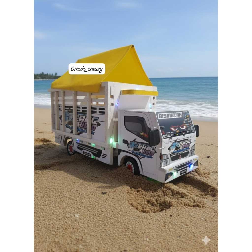 Miniatur Truk Kayu Jumbo Pintu belakng bisa Buka udah da lampu dan terpal