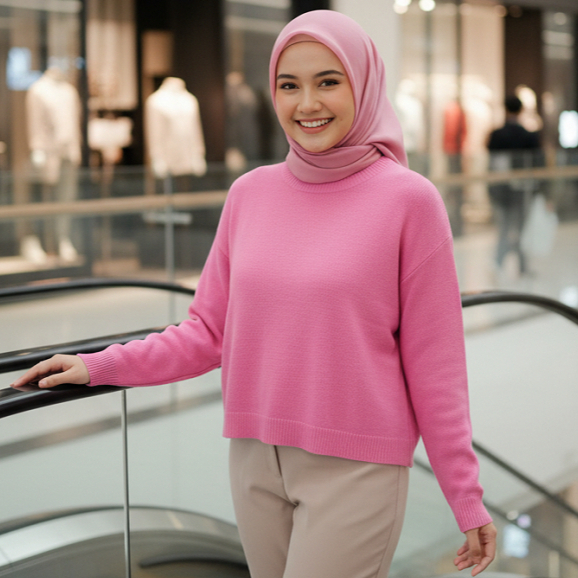 Sweater Rajut Crop Top Atasan Wanita Kekinian Basic Sweater crop Rajut Wanita Korea