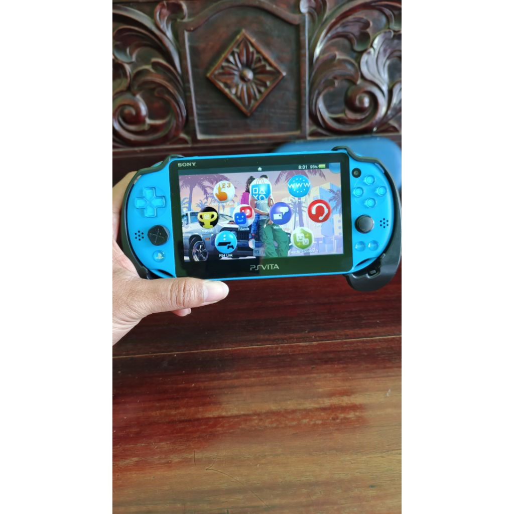 PS Vita Slim Henkaku 64gb Blue Edition