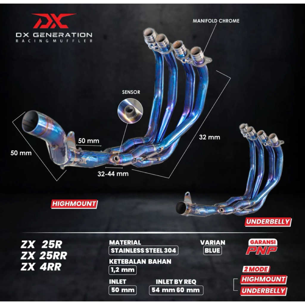 header zx25r / pipa header zx25r DX generation racing