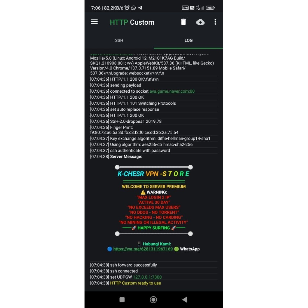 Akun ssh untuk kebutuhan inject