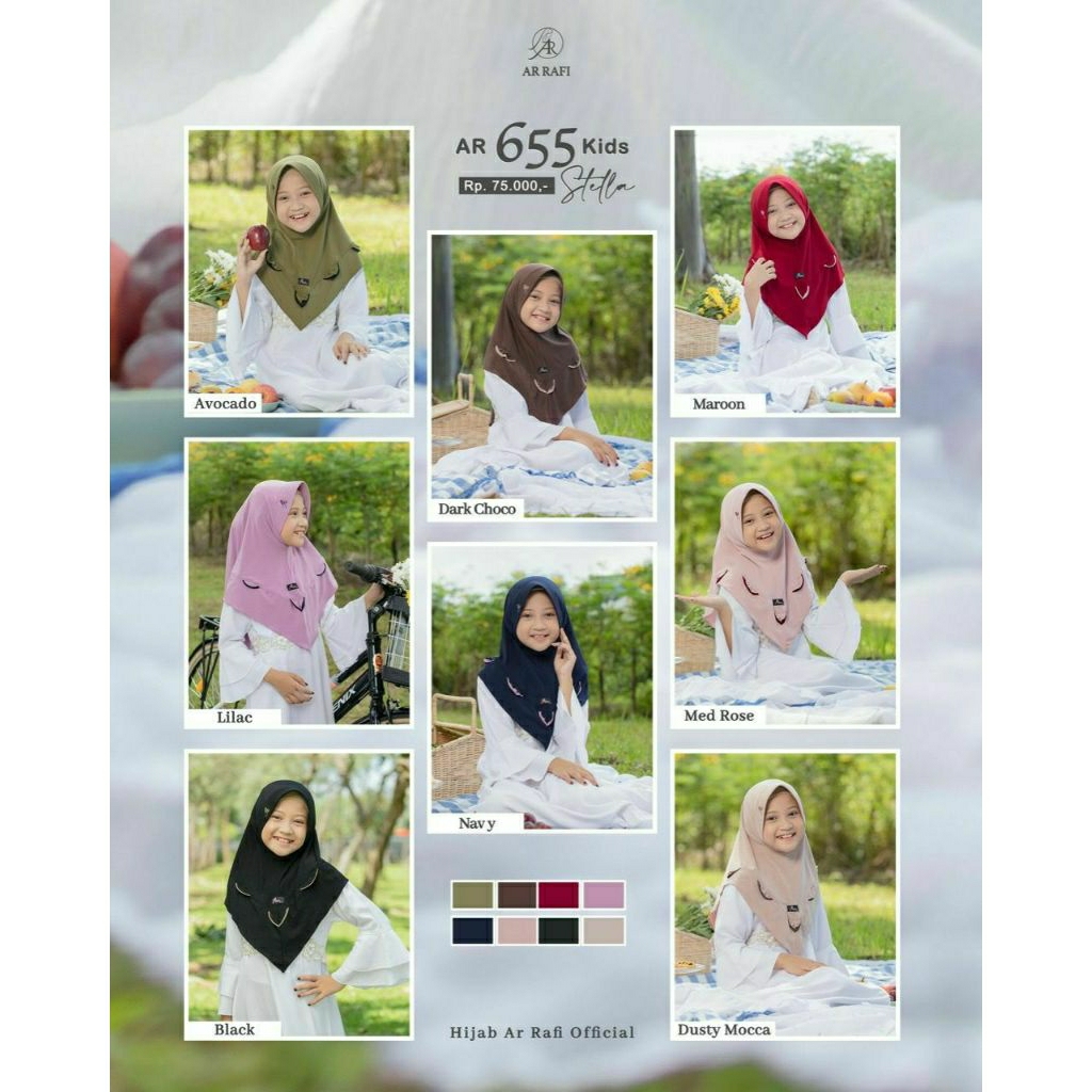 AR 655 Kids/Arrafi Kids/Hijab bergo anak Arrafi