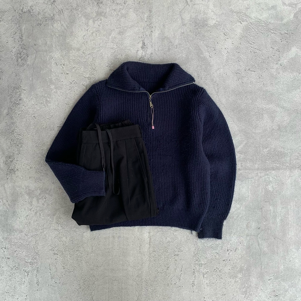 KNITWEAR HALFZIP NAVY