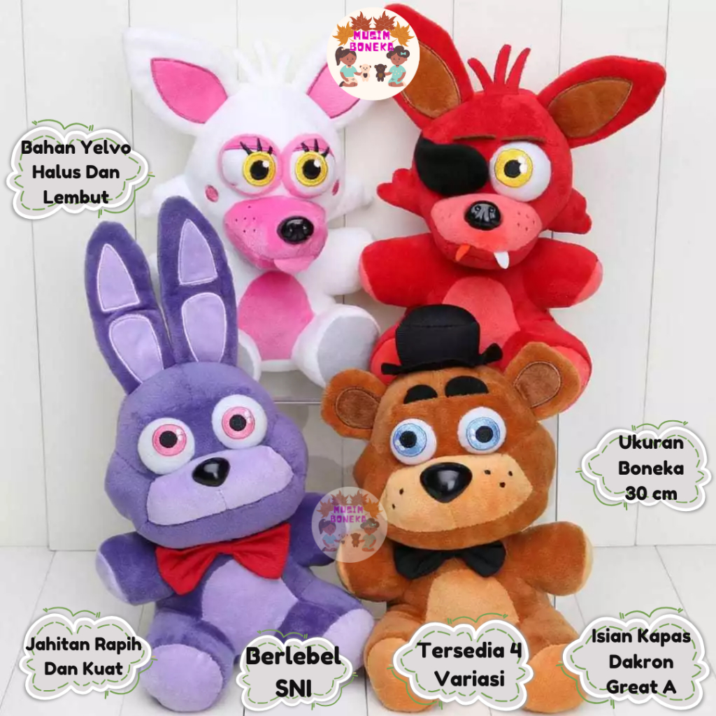 Boneka Freddy'S Fnaf Mainan Five Night At Freddy Security Breach Bahan Plush