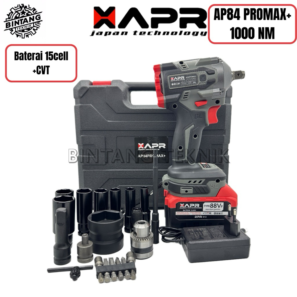 APR AP84PROMAX+ 1000NM IMPACT WRENCH / APR JAPAN BOR IMPACT 1000 NM / MESIN BOR IMPACT APR 1000NM