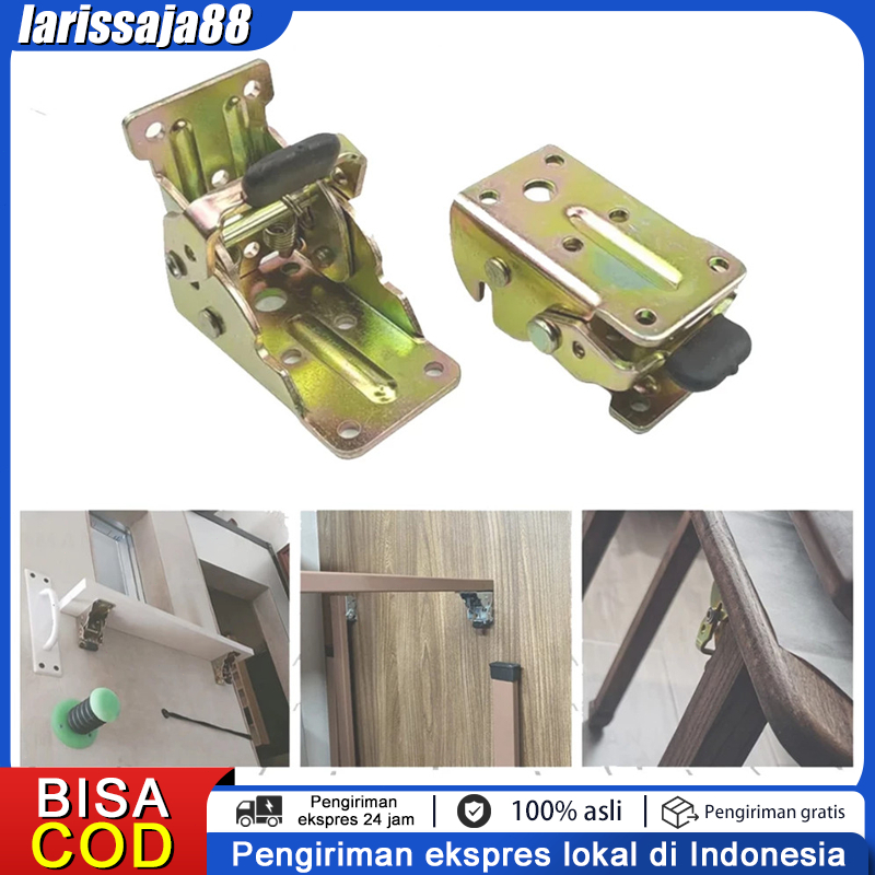 Engsel lipat berengsel sendiri 90 derajat untuk meja, kursi, dan bangku Braket Engsel Kaki Meja Lipa