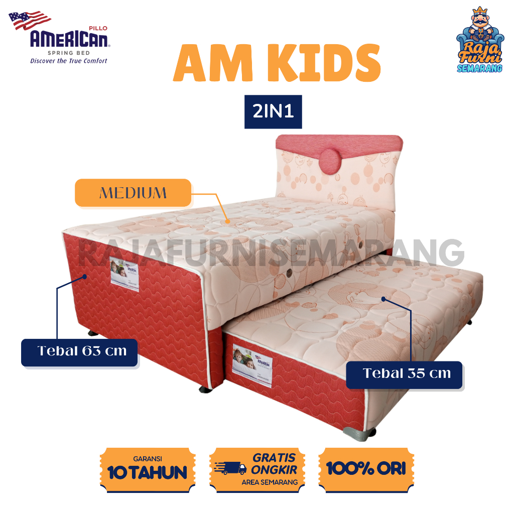 Springbed AM Kids 2in1 American Pillo