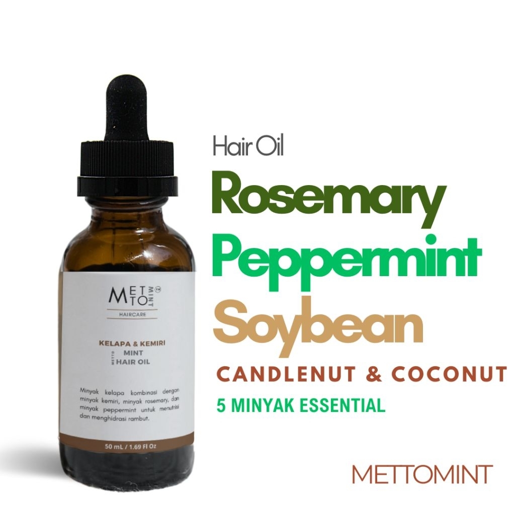 Minyak Rosemary Peppermint Rosemary Hair Oil Mettomint Penumbuh Rambut