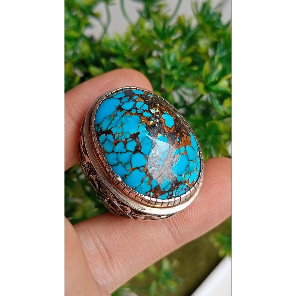 Natural pirus Persia Blue pancy urat jala sakral