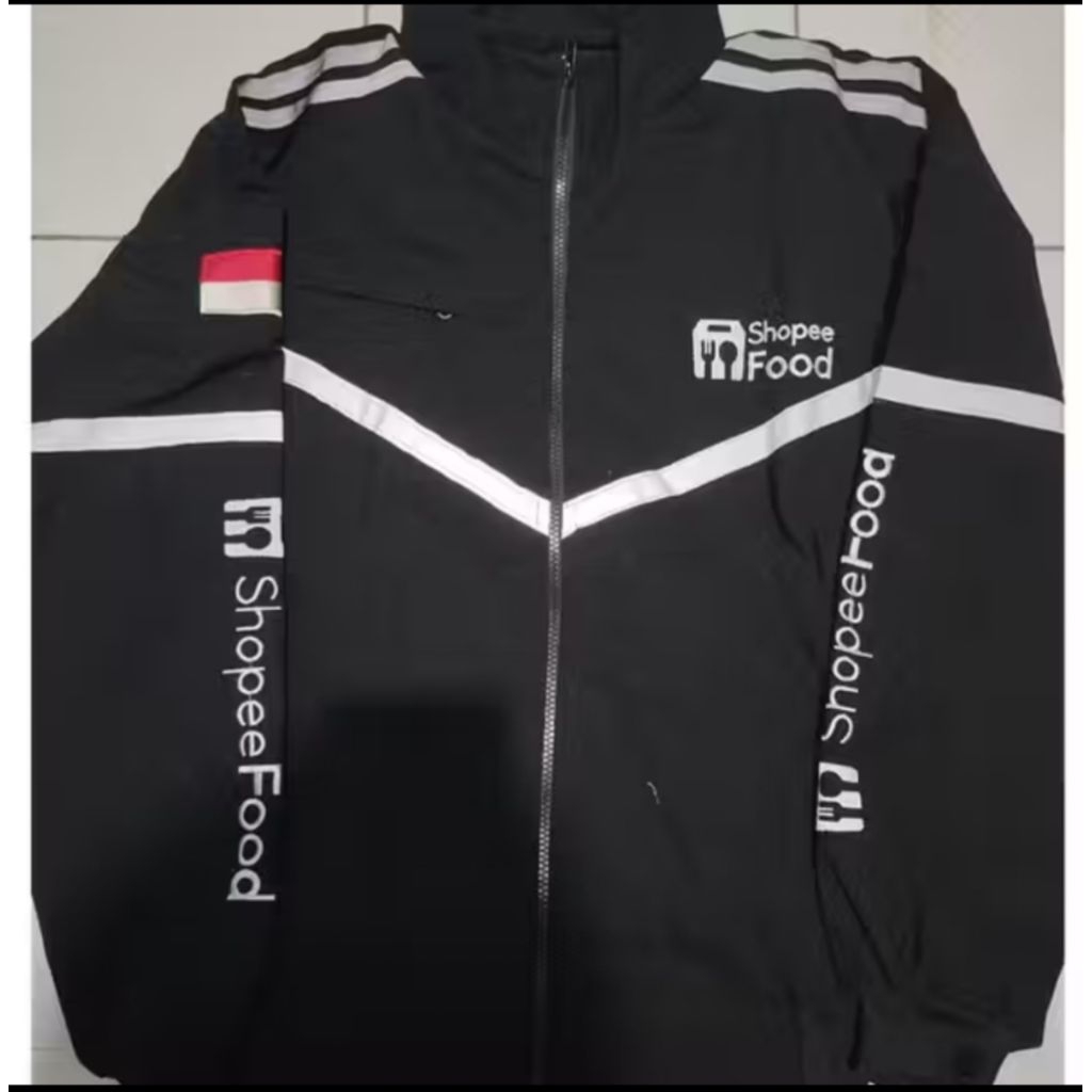 promo jaket bomber hitam Shope food / jaket Driver Shopee/ jaket driver waterproof