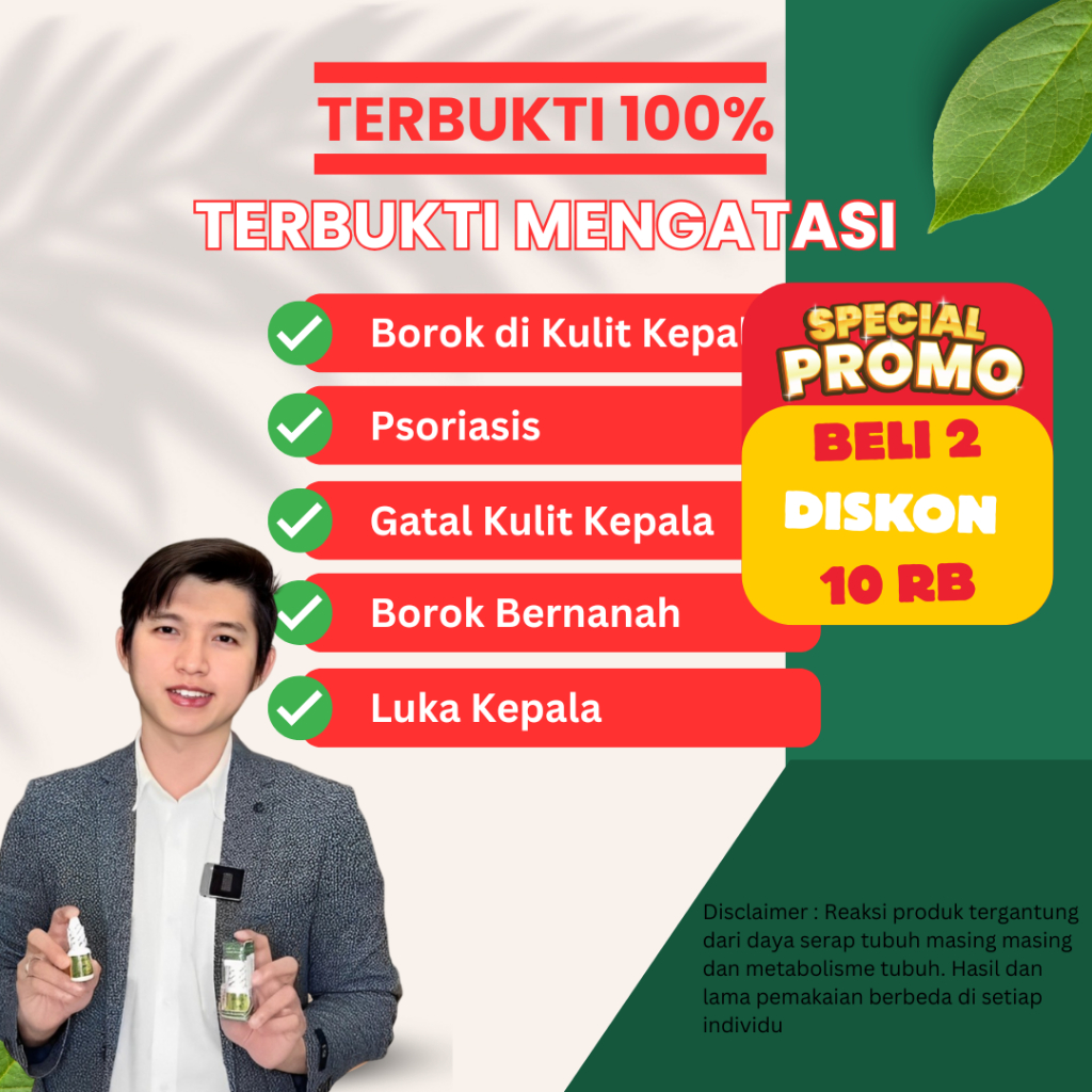 Obat Borok di Kulit Kepala - Psoriasis Kulit Kepala - Gatal Kulit Kepala - Kepala Ketombean Parah - 