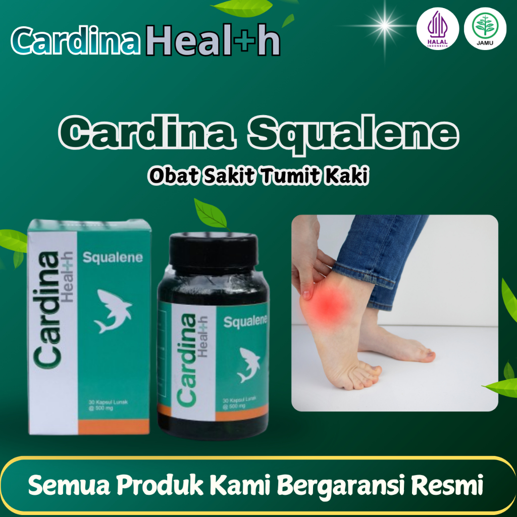 Cardina Squalene Obat Sakit Tumit Kaki, Telapak Kaki Pecah, Kaki Bengkak Kesemutan Kebas