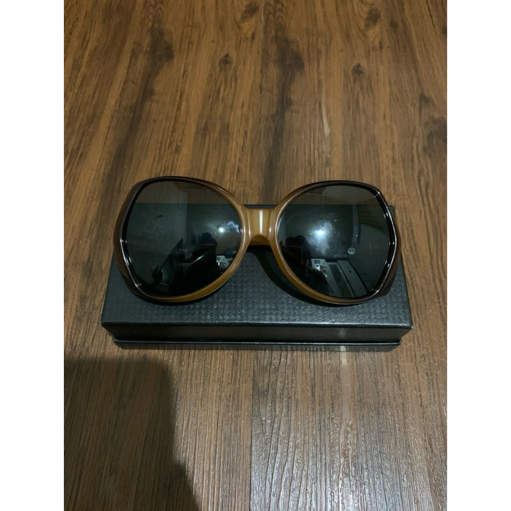 Kacamata CHRISTIAN DIOR 1970s D06 Vintage Gradient Amber Khaki Oversized Sunglasses Rare & Collectib