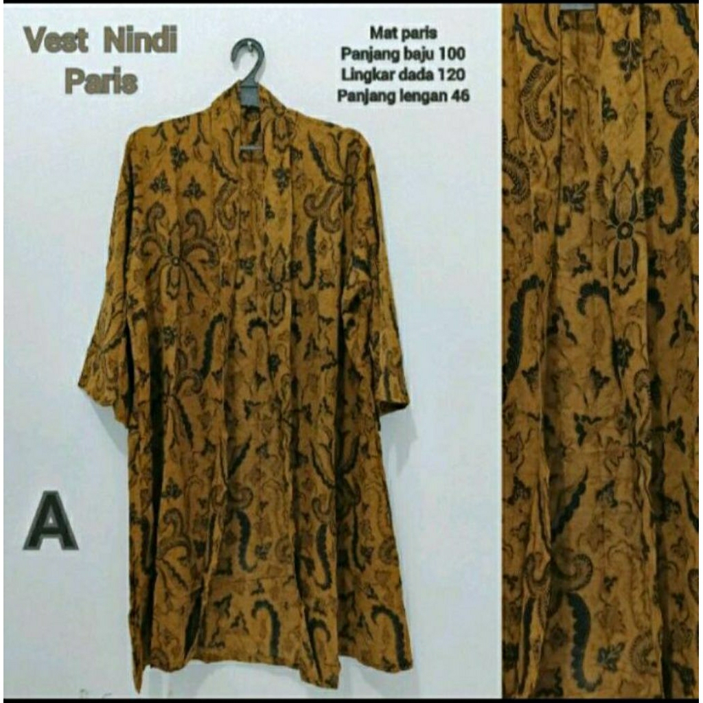 Vest Nindi Paris Cardi Batik Solo Outer Batik Wanita