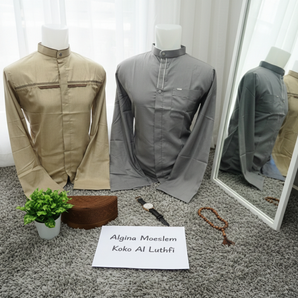 KOKO AL LUTHFI LENGAN PANJANG CUFF WARNA | BAJU MUSLIM ALLUTHFI