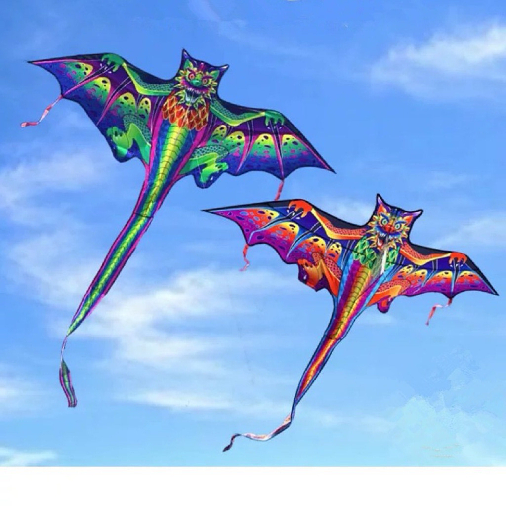 Layangan Naga Ekor Panjang Pterosaur Olahraga Anak Outdoor Mudah Terbang Gratis Tali 100 Meter