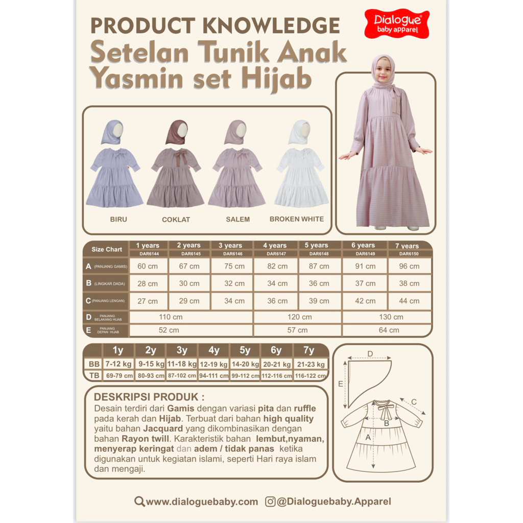 DIALOGUE GAMIS YASMIN SET HIJAB INSTAN