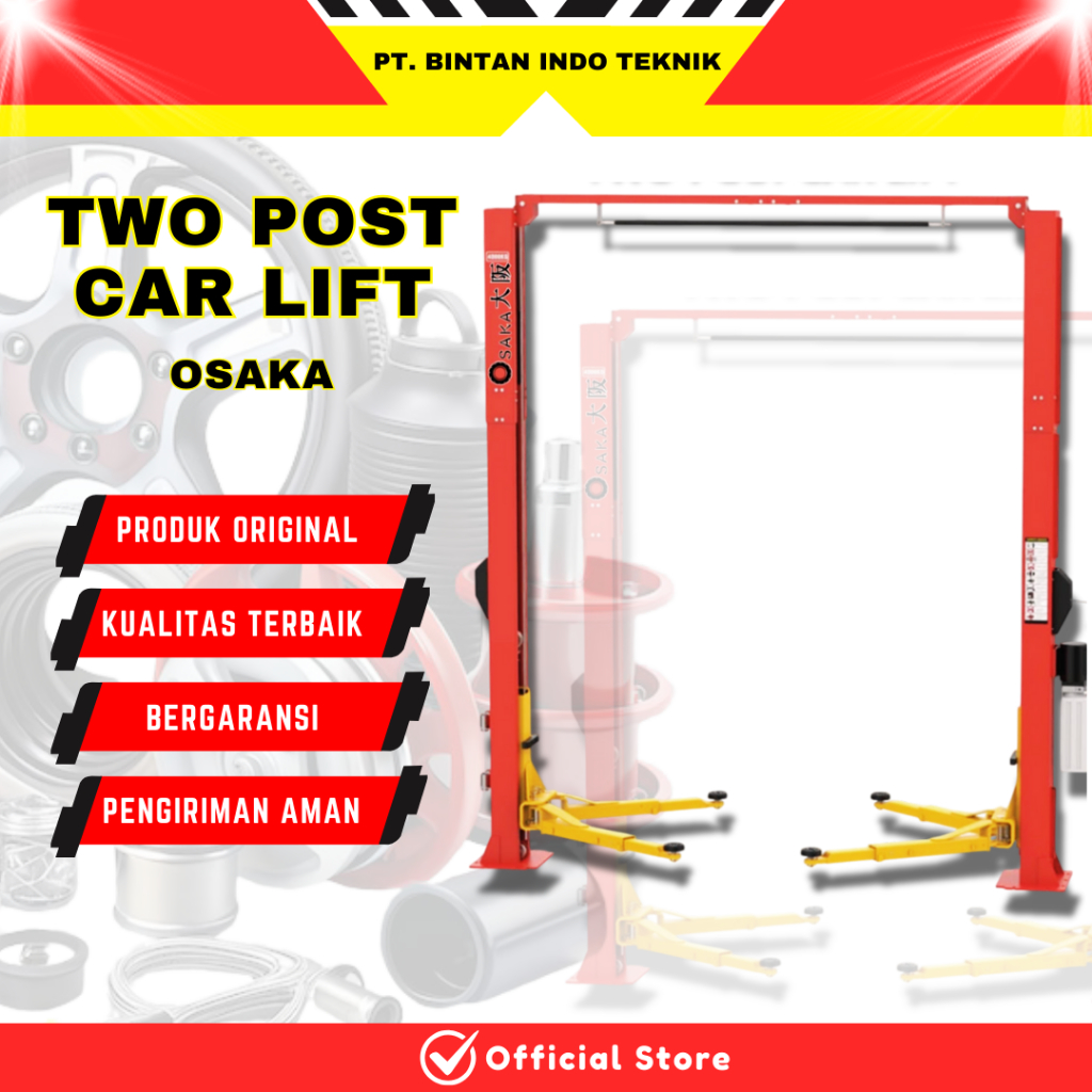 Osaka Two Post Car Lift Hydraulic Alat Angkat Mobil Peralatan Bengkel Otomotif Modern Two Post Lift