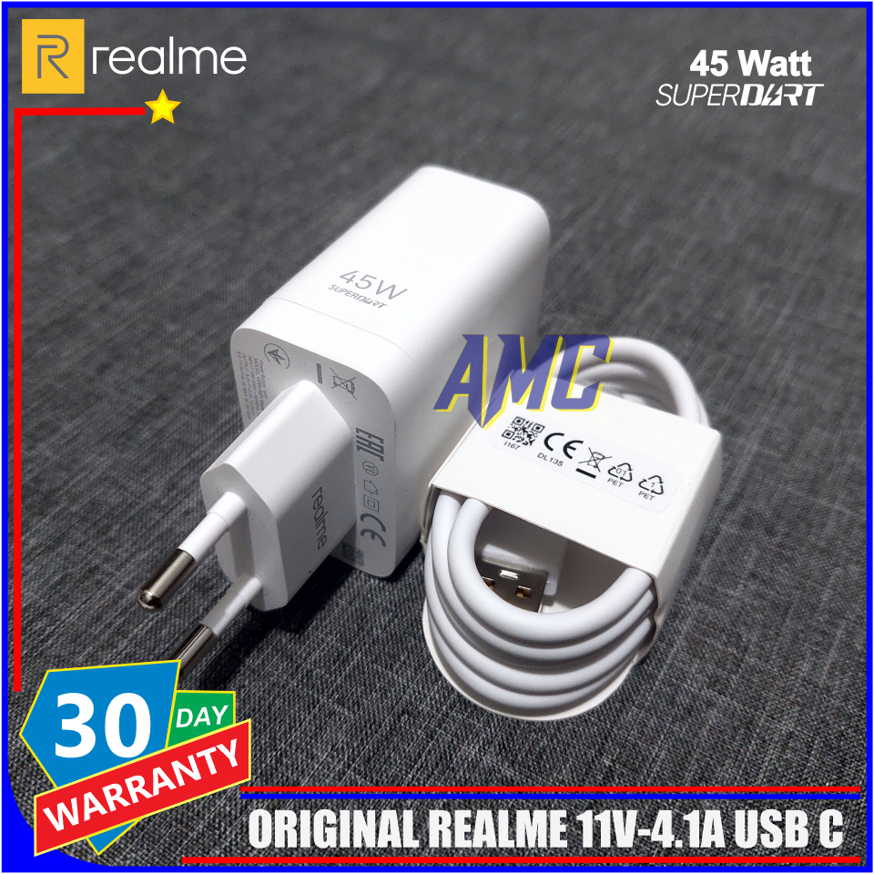 CHARGER CASAN REALME SUPERDART TYPE C ORIGINAL SUPERVOOC TYPE C 45 WATT