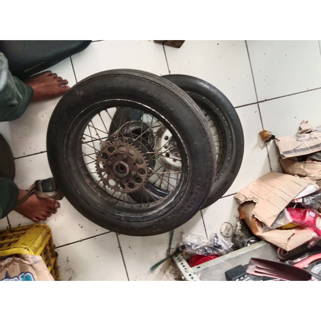 velg japstyle tiger megapro full set ban classic full set pnp tiger megapro velg bobber 17 350