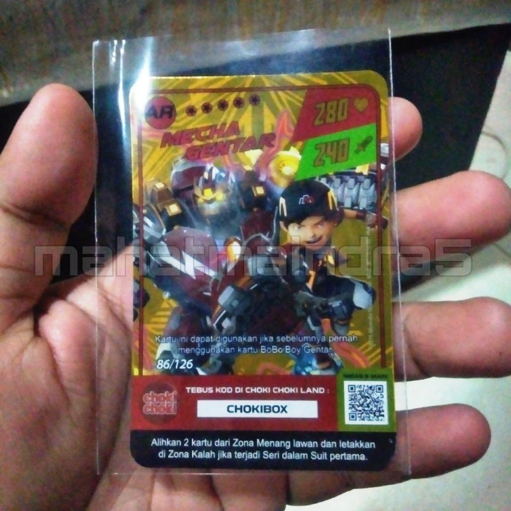 Kartu Boboiboy Choki Choki foil Gentar