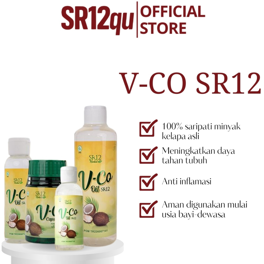 SR12qu - VCO OIL SR12 MINYAK KELAPA MURNI VIRGIN COCONUT OIL VCO ORIGINAL , Untuk Alergi bayi, ruam 