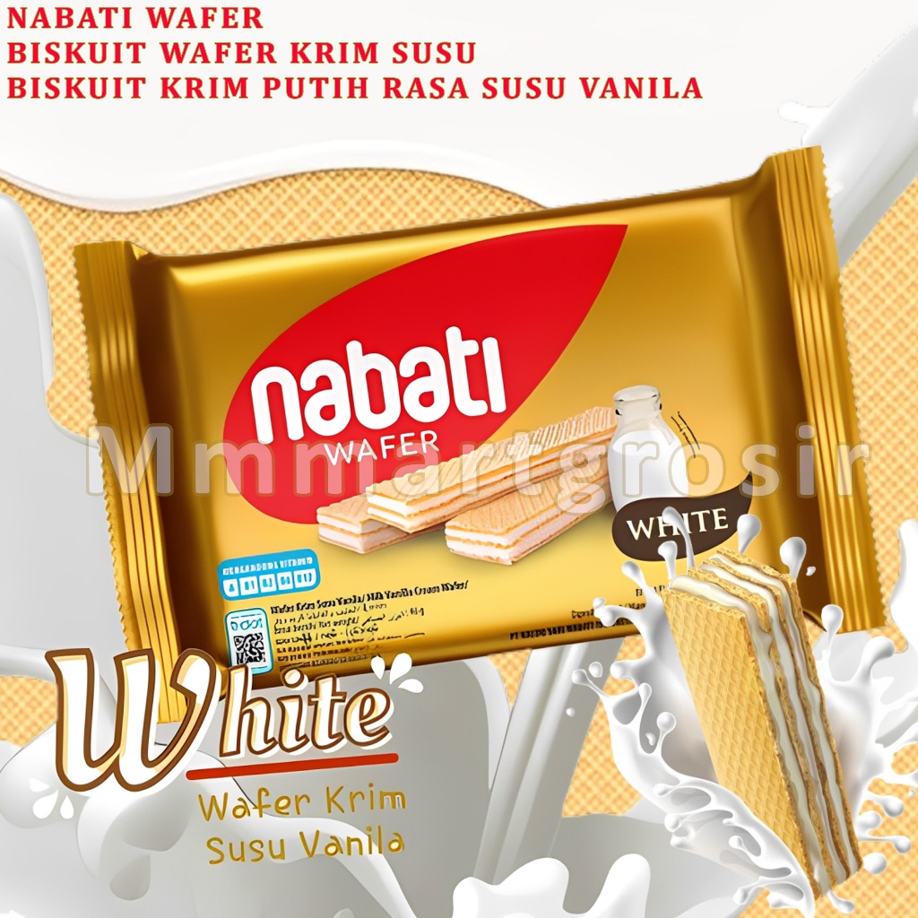 Nabati Richoco / Wafer Krim Susu Vanilla / Rasa White Milk Vanilla / 37gr