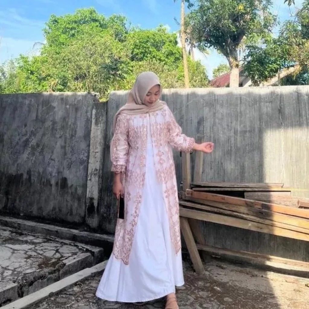 Raisya Outer Brokat Elegan – Tunik All Size untuk Kondangan & Pesta