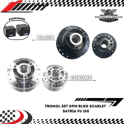 Tromol Hub Set Depan Belakang Satria Fu 150 "Original Scarlet"