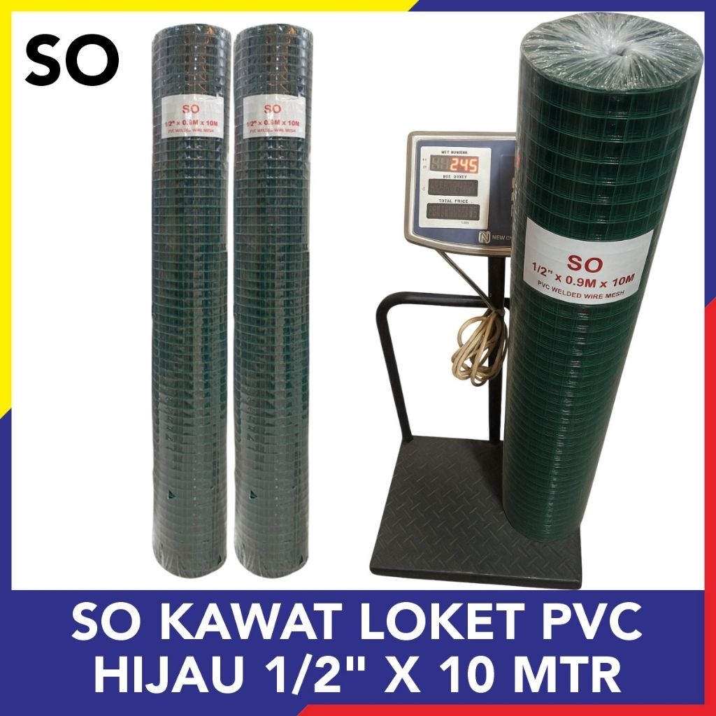 SO Kawat Loket Hijau 1/2" Per Roll 10MeterX90cm / NETZ Kawat Loket Hijau Per Roll 9,5MeterX90cm / Ka