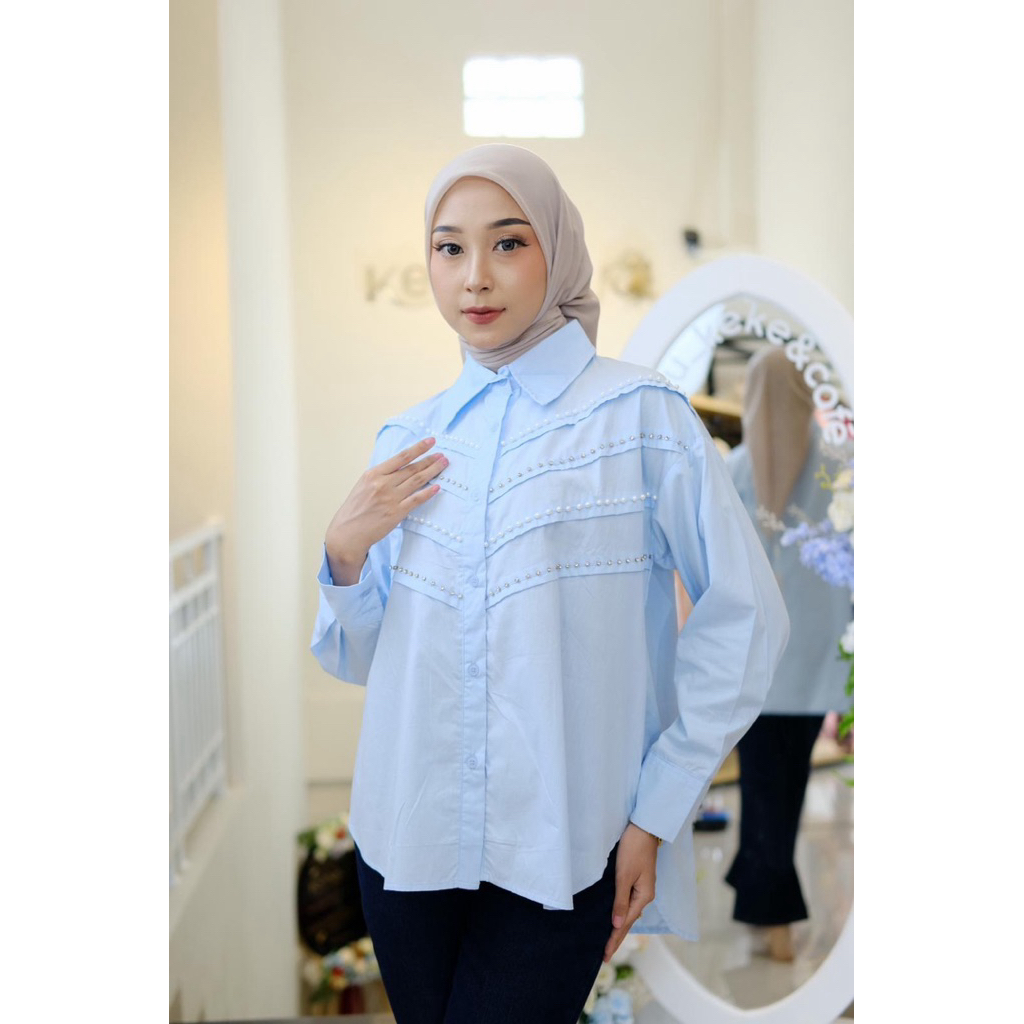 atasan hem wanita import