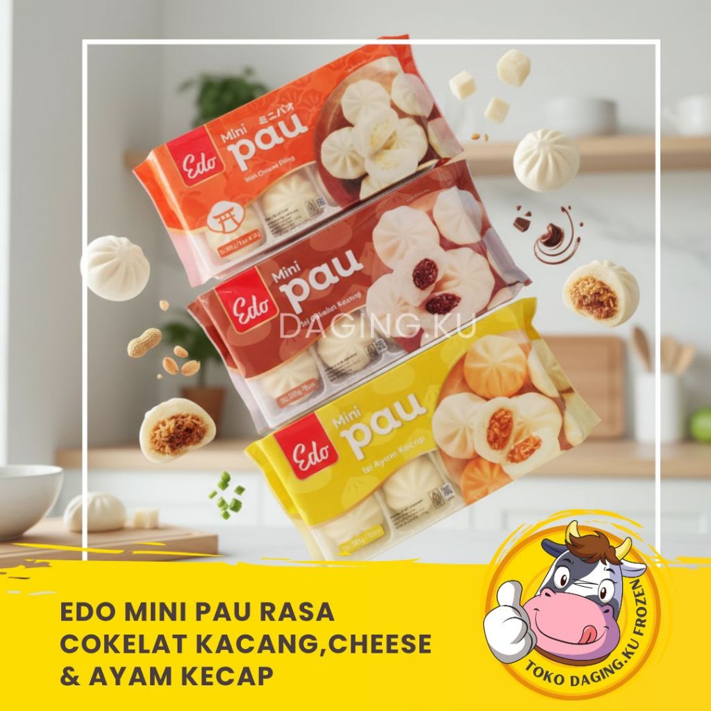 Edo - Mini Pau 200GR Coklat Kacang Ayam Kecap Frozen