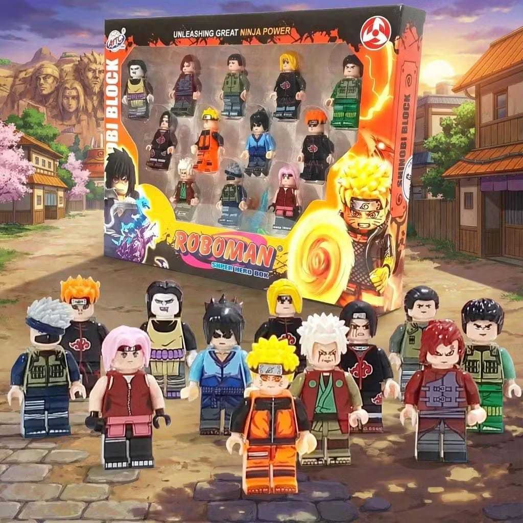 Mainan Naruto 12 Karakter Gratis Senjata Roboman Lego