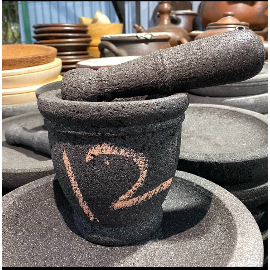 Lumpang batu asli 12 cm