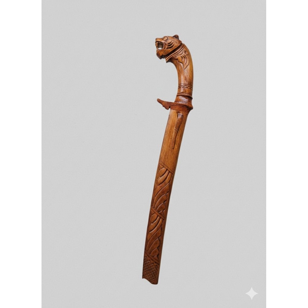 Golok khas pakidulan sorenan 35cm (ukir gambar macan)